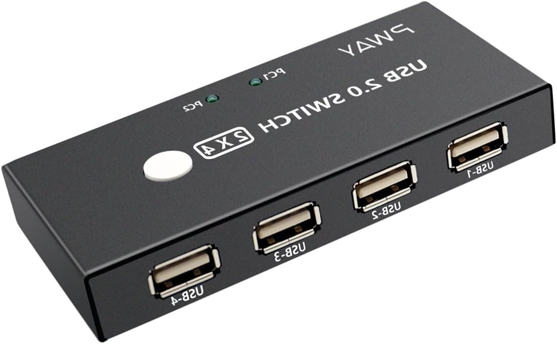 PW-SU0204 USB Sharing Switch 2 Port USB 2.0 Support Keyboard Mouse U Disk PC Printer and Support Windows Mac Linux Series