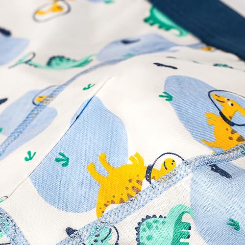 Tphon Boys Boxer Briefs, Toddler Kids Cotton Underwear Dinosaur Printed Shorts Set 4 Pack, 2-10 Years2