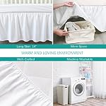 Biloban Crib Skirt, White, 14" Drop | 4 Sides Pleated, Dust Ruffled, Adjustable, Crib Toddler Bedding Skirts, Machine Washable