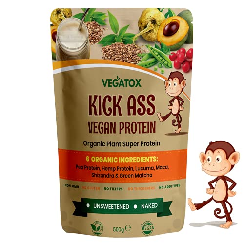 Organic Vegan Protein Powder | Clean and Natural Vegan Protein Shake | Unsweetened | No Flavourings or Artificial Ingredients | Gluten Free Plant Protein Powder 500g