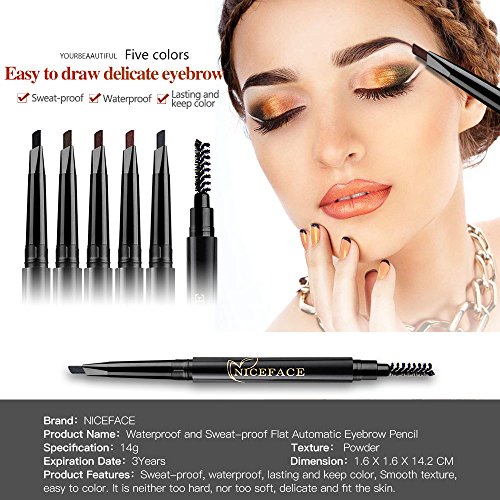 Eyebrow Pencil Black Double Ended Precision Waterproof Brow Cruelty Free(Black #1) #TOP1