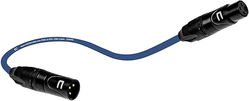 Miniatura 10 de Cable de conexión DMX de 3 pines XLR macho a hembra, 3 pies, color blanco, cable de datos DMX512 de 120 ohmios para luces de escenario y controles