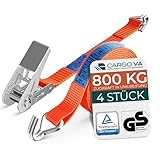 Robuste 800kg Spanngurte mit Ratsche [4er Set] - TÜV/GS Zertifiziert & DIN...