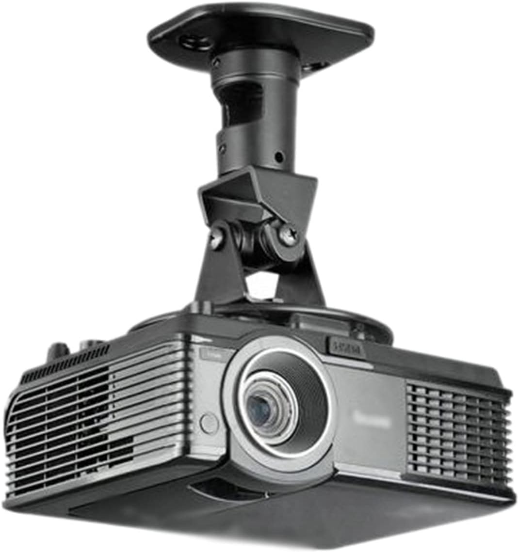 Mount Bracket Universal Full Motion Tilt Swivel Aluminum Projector Ceiling Mounted Bracket Rack 13.6kg Projector Holder (Color : Gold) (Black)