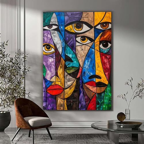 Impression sur toile intissée haut de gamme 60x80cm style abstrait encadrée - 4