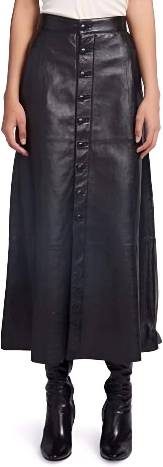 D DOLLY LAMB Leather Full Skirt for Women - Regular Use Slim Skirt