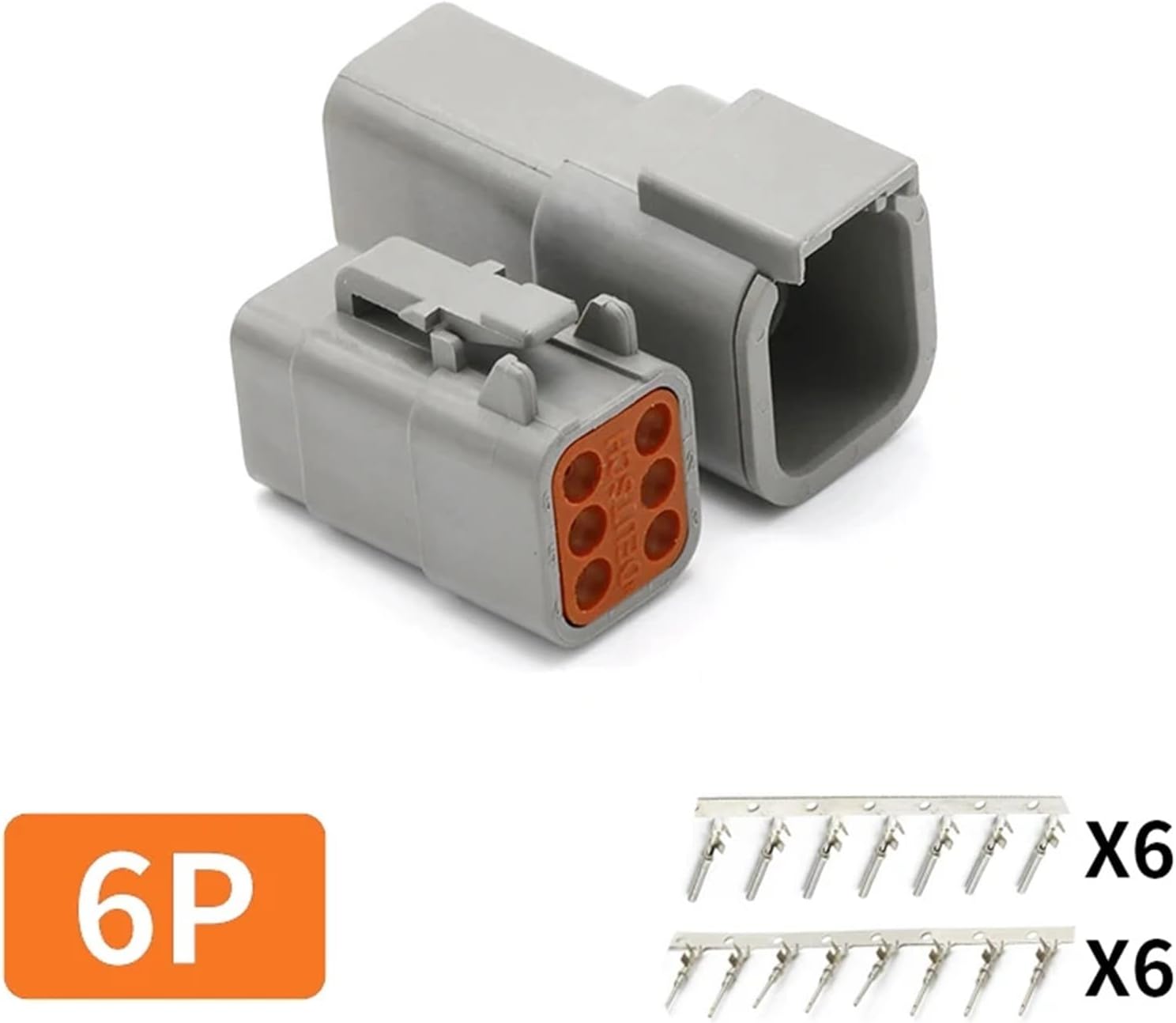 50Set Deutsch DTM 2P-12P DTM06-2S 3S 4S DTM04-2P 3P 4P 6P 8P 12P 20-24AWG Waterproof Automotive Connector with Pins(DTM-6PIN)