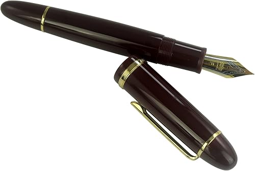 Miniatura 2 de Jinhao X159 - Pluma estilográfica, borde dorado, rojo, punta fina de 18 KGP con convertidor de recarga de tinta