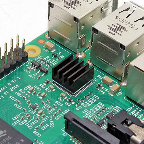30pcs Aluminum Heatsink 8.8x8.8x5mm / 0.35x.035x0.2 inches with Thermal Conductive Adhesive Tape for Raspberry pi Electronic Chip MOS IC Diode Triode Cooling Heat Dissipation