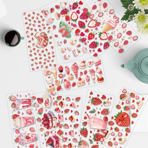 GOMAKERER 10 Sheets Strawberry UV DTF Wraps - Image 3