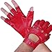 Royal Coalition Men's & Women's Lambskin Leather Fingerless Gloves Unlined Half Finger DrivingW/Breathable Open Knuckle (Red, Small)