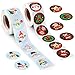 GeeRic Autocollants de Noël, Paquet de 2 Rouleaux d'étiquettes Rondes de Joyeux Noël Autocollants, Autocollants de Joints d'enveloppe pour Cartes Coffrets Cadeaux 1000 Pièces