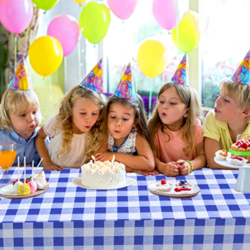 3Pcs Set Picnic Tablecloths And Bench Covers Fitted Table Clothes For 6 Foot Rectangle Tables 30X72In Vinyl Flannel Backing Table Covers With Elastic Edges For Outdoor Patio(Blue White Checkered) #TOP6