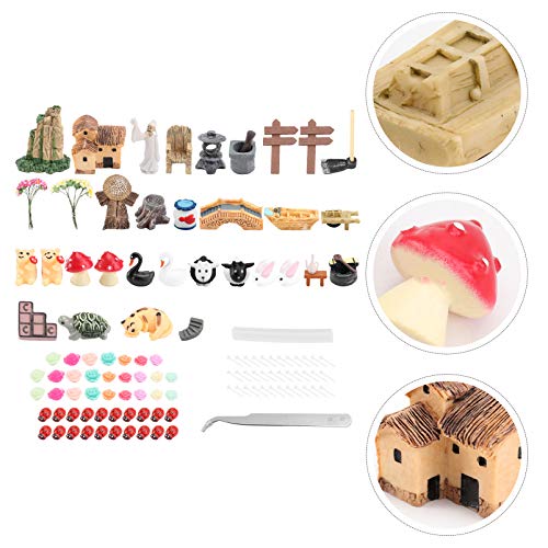YARNOW 99 peças de acessórios de jardim Zen, miniaturas de jardim de fadas, decoração de caixa de ar