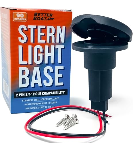 Image of Boat Stern Light Base, Navigation and Anchor Light Base Socket, 2-Pin Plug | Stern Lights, Vertical Slot Design for Boats
