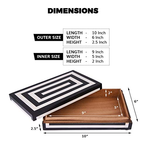 Handicrafts Home Medley Concentric Collection Storage Organizer Decorative Box Multipurpose Gift 10X6X2.5 Inch #TOP2