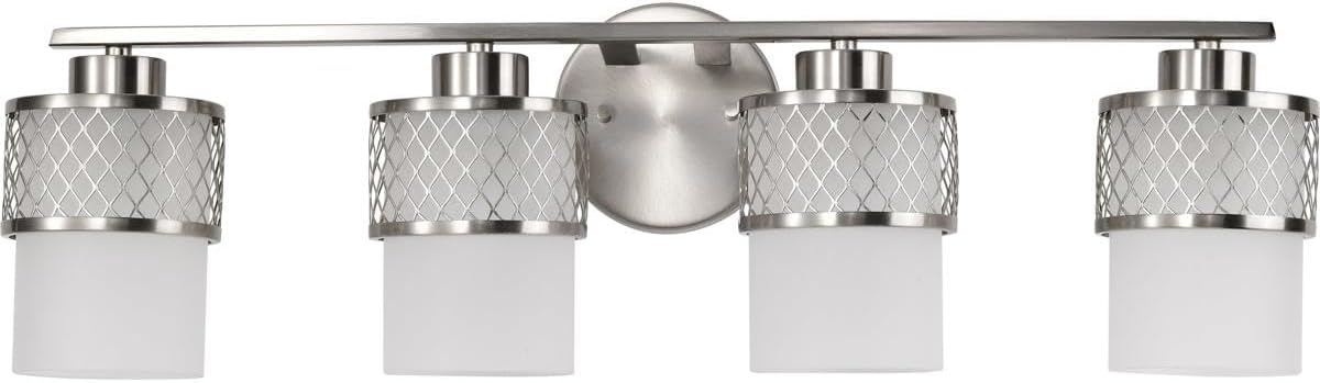 Nuvo 60/4684 Four Light Vanity, Pwt, Nckl, B/S, Slvr