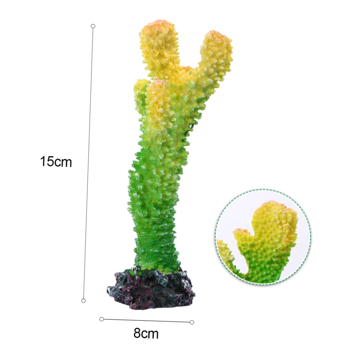 Abaodam Coral Branch Ornament Lifelike Resin Aquarium Decor for Fish Tank Landscape Safe for Freshwater Saltwater Easy to Clean for Aquariums Gardens Hotels