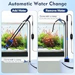 AQQA DC 36W Nettoyeur de gravier à vide électrique à aquarium 6-in-1 Kit de nettoyage multifonctionnel de réservoir de poisson pour enlever la saleté, changer l'eau, laver le sable, douche d'eau de tortue, circulation d' eau avec puissance réglable