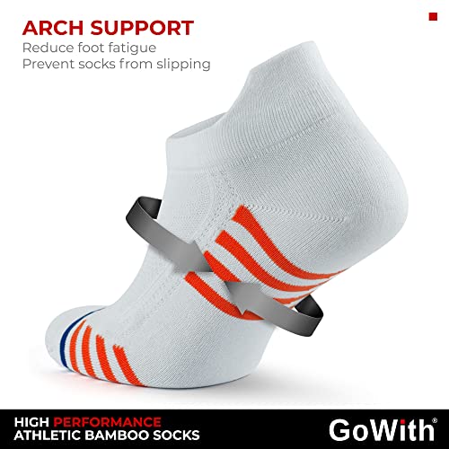 Gowith 6 Pairs Bamboo Colorful Sneaker Socks, Athletic Thin Ankle Socks, Seamless Low-Cut Golf Socks For Men & Women, S/M, Multicolor-1, Model: 2150 #TOP5