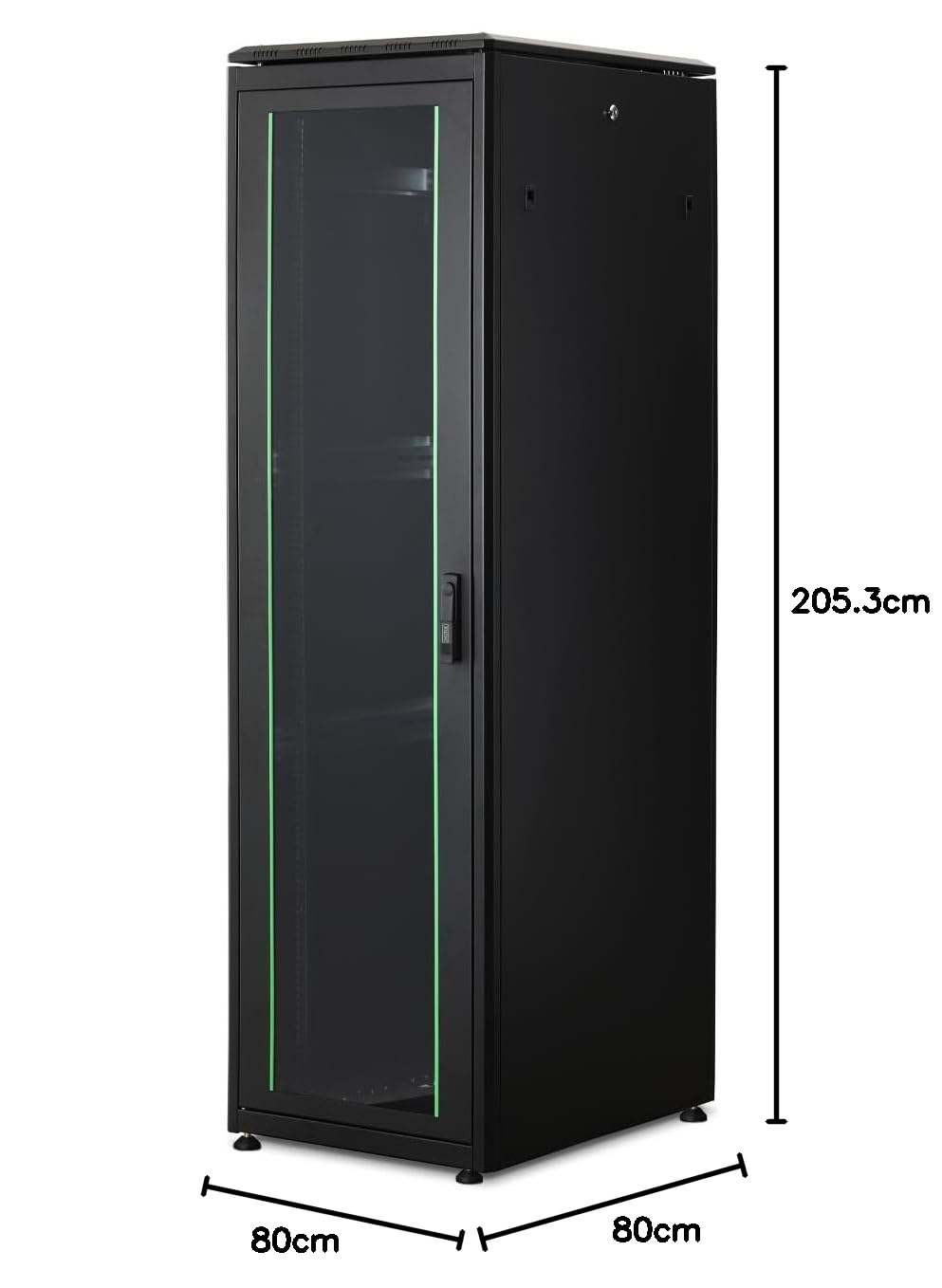 DIGITUS DN-19 42U-6/8-B-1 Unique Series 42 He-Armadio di Rete Professionale, 48,36 cm (19"), Laccato, Nero, 42HE-60 Breit-80 cm Tief