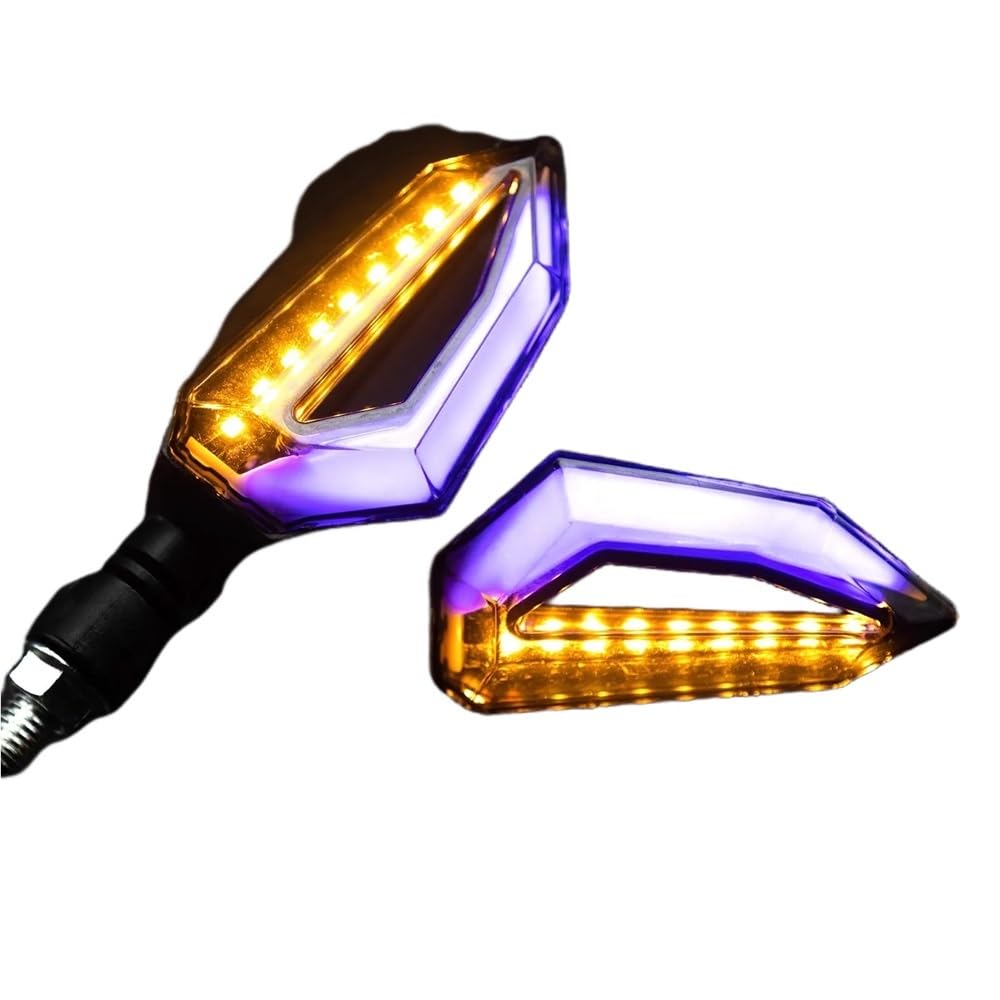 Para Motocicleta luces traseras de parada y giro de 12V azul y amarillo 8