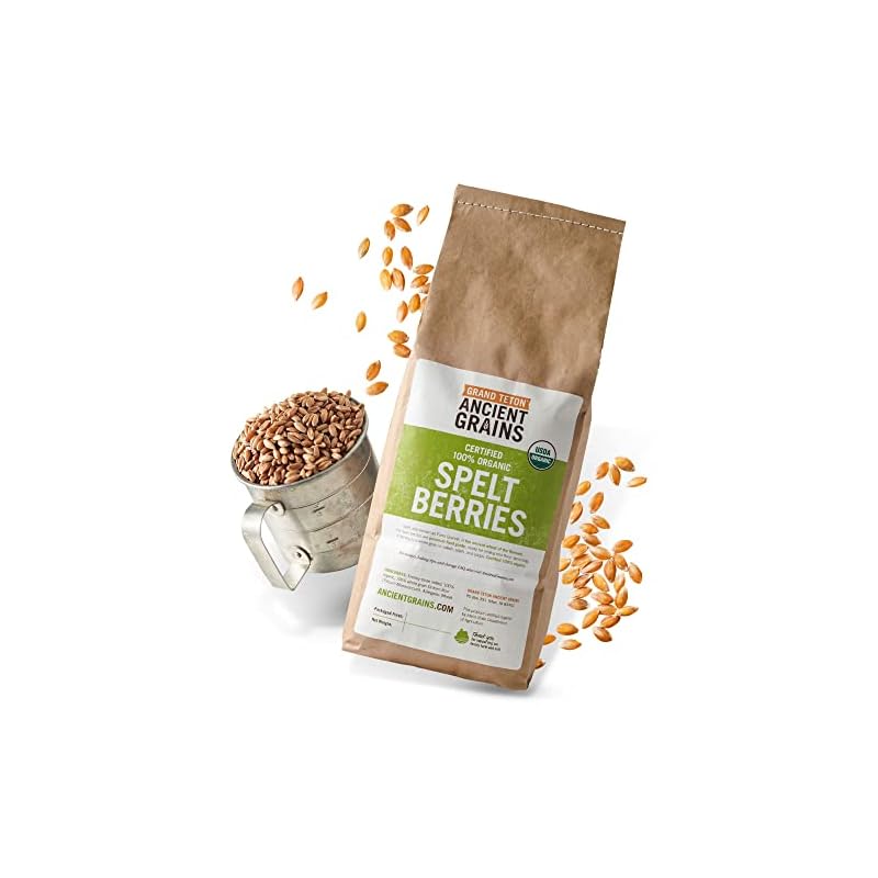 Grand Teton Ancient Grains 100 Organic Spelt Berries, Whole Unmilled Spelt Berries, USGrown