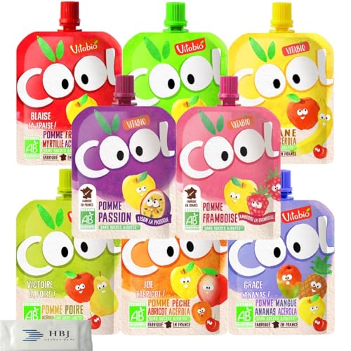 8個セット ヴィタビオ 有機 クールフルーツ 90g 8種 (アップル・バナナ・マンゴー・いちご・洋なし・桃・パッションフルーツ・ラズベリー) スムージー オーガニック 無添加