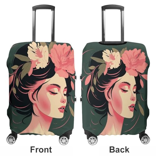 Face of A Flower Travel Luggage Cover Elastic Washable Suitcase Cover Dustproof Anti-Scratch Suitcase Protector Fits 19-32 Inch Luggage, M3