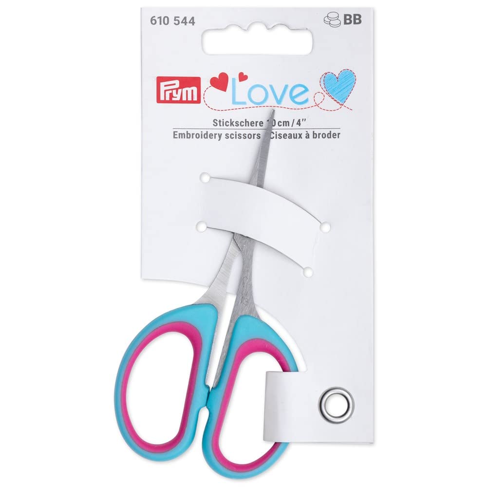 Prym Embroidery Scissors, , One Size Blue/Pink/Silver