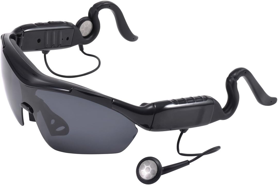 K1 Sports Bluetooth Smart Sunglasses Wireless Touch Control Handsfree Stereo Music Headset Glasses Compatible with iOs & Android Devices With Changeable Polorized UV400 Lenses Perfect for Driving Cycling & More