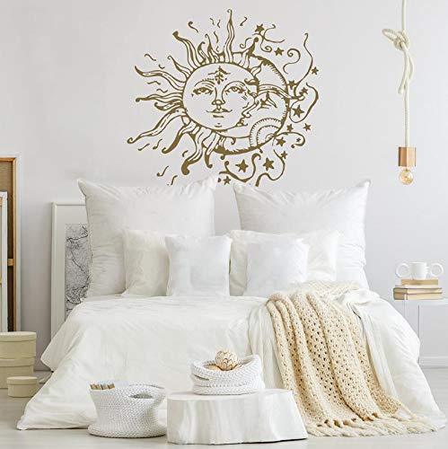A Good Decals USA Wall Decal-Bedroom Wall Decal Sun Moon Stars-Celestial Sun and Moon Wall Decor for Any Room-Modern Wall Decor-Boho Bohemian Bedroom Dorm Wall Decor-agdFMBK0093