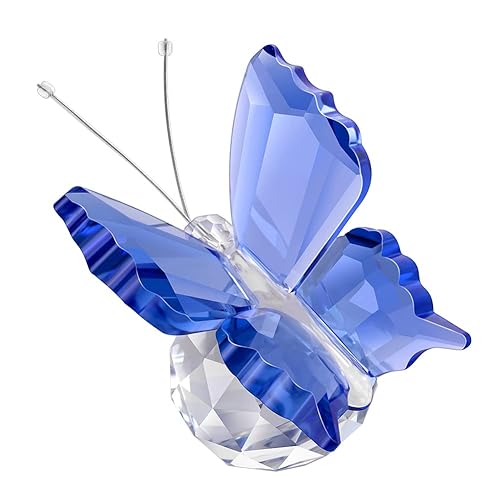 Crystal Butterfly Blue Figurine Collection Pretty Glass Ornament Cute Statue