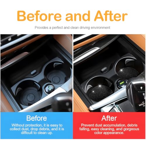 Image of Osilly Bling Car Cup Holder Coaster, Crystal Rhinestone Anti-Slip Insert Coasters, Universal 2.75 Inch Fashion Automotive Cup Mat, Car Interior Accessories Decor Gifts for Women (Black, 4PCS)
