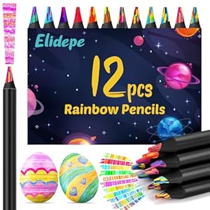 Elidepe 12 Farben Regenbogenstifte Buntstifte Kinder