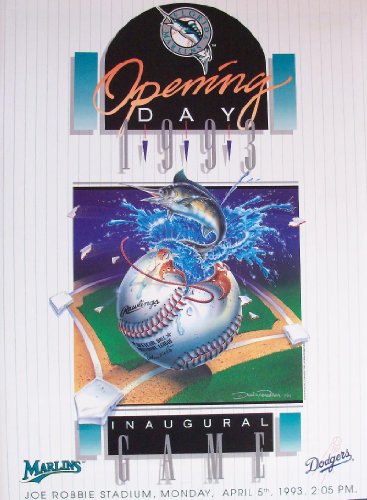 Florida Marlins Opening Day 1993 - Inaugural Game - Official Program - Marlins Magazine Opening Day