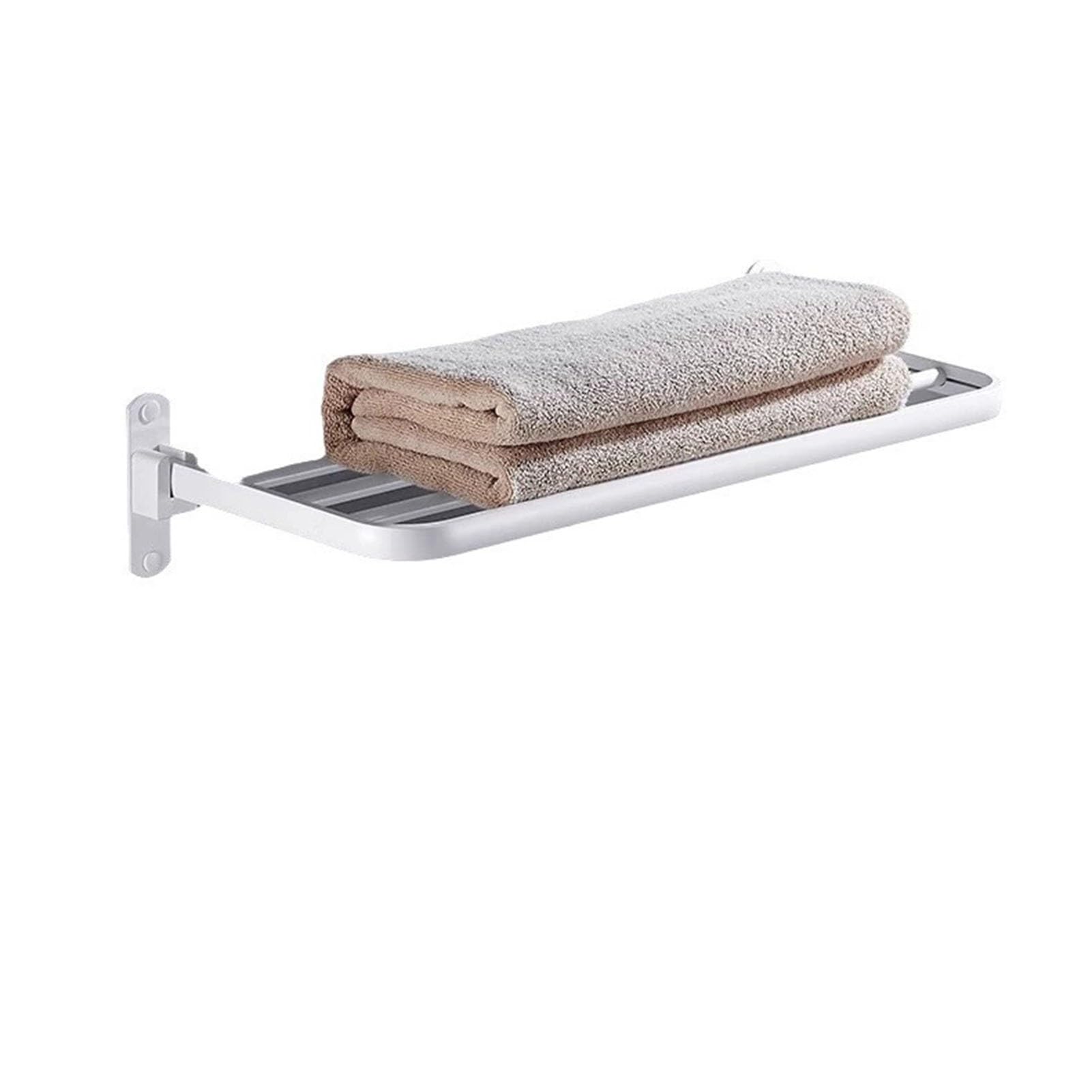 Towel Racks Shelf For Bathroom,Foldable Wall Mounted Holder,Modern Rustproof Rail Hanger No Drill Aluminum Bar(30cm)