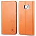 Galaxy S7 Edge Case, SHIELDON Genuine Leather Case Wallet, Premium All-Purpose Flip Book Case Magnetic Closure w/Stand Feature & ID Card Slots Compatible Samsung Galaxy S7 Edge, Brown