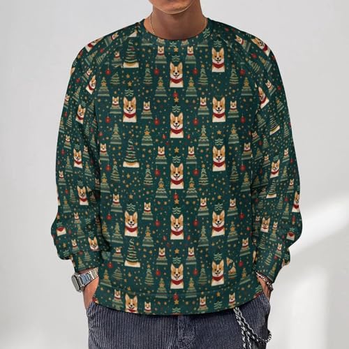 MARSVOVO Christmas Sweatshirt Men Long Sleeve Big and Tall Crew Neck Xmas Shirt Pullover3