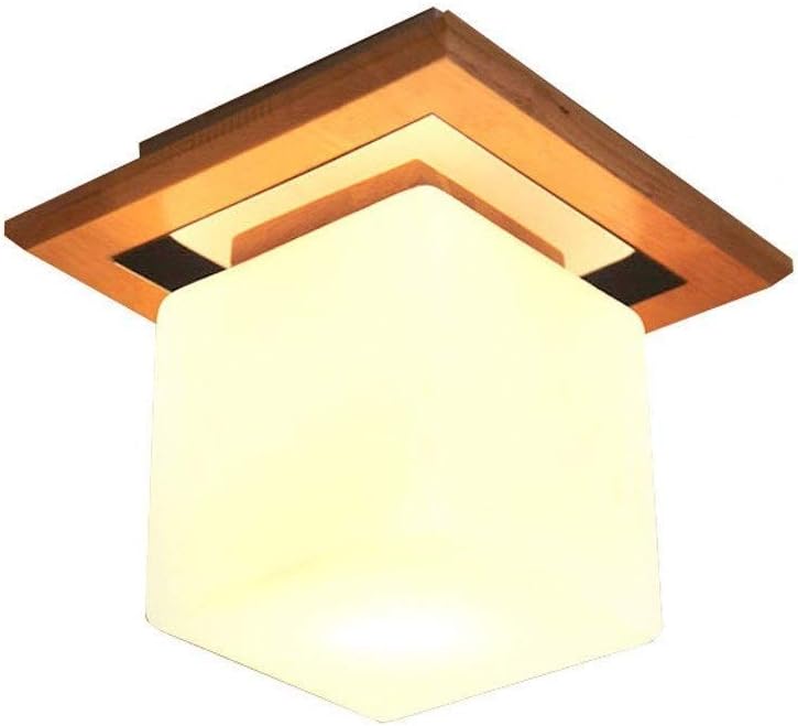 Led Ceiling Lamp Aisle Lamp Corridor Lamp Balcony Single Head Pendant Lighting Solid Wood Ceiling Flush Mount Ceiling Light Fixture (Color : B) (D)