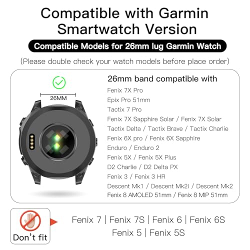 Correa de silicona para reloj Garmin Fenix 26mm miniatura 2