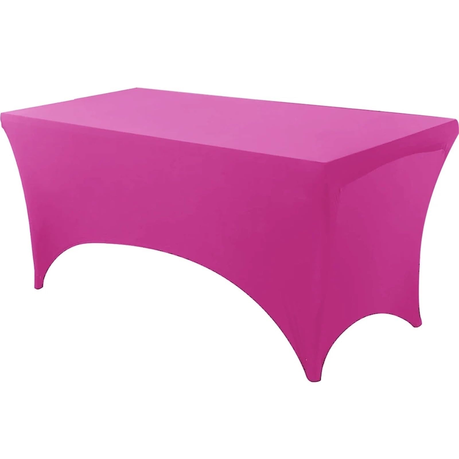 SNGUOQ 6 Pcs Spandex Rectangle Table Cloth Washable And Wrinkle Resistant Cover Fitted For Event For Event, Wedding(Dark Pinkk,8Ft(244x76x76cm))