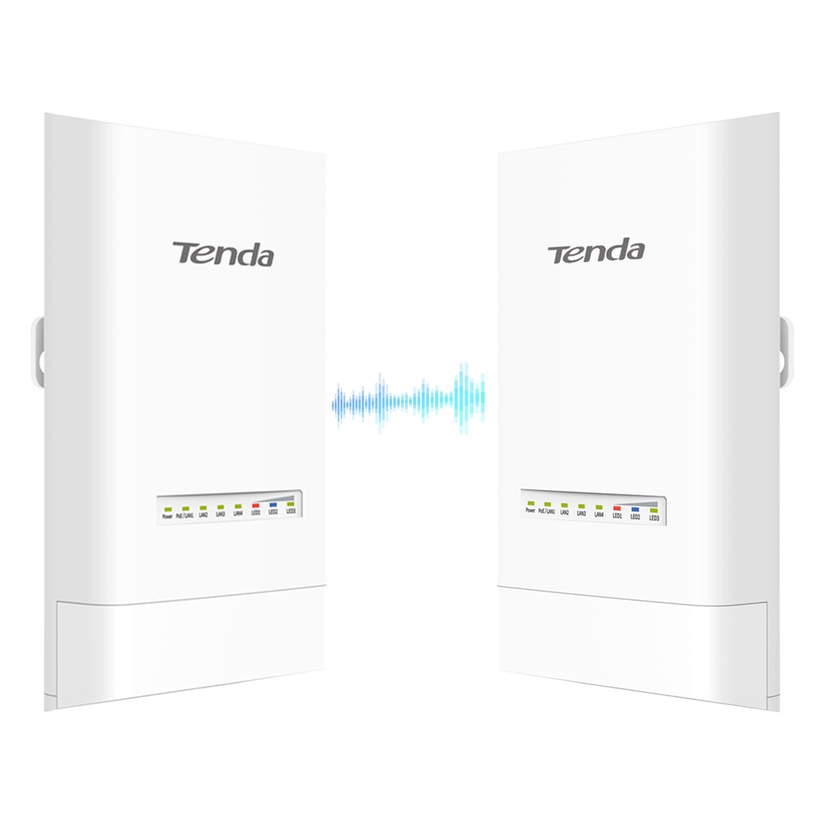 Tenda OS3 dış mekan erişim noktası için WLAN köprüsü (5 GHz'de 867 Mbps, 4 x 10/100 Mbps LAN bağlantı noktası, 12 dBi, PoE, 5 km menzil, merkezi yönetim, güç kaynağı dahil) (2'li paket)
