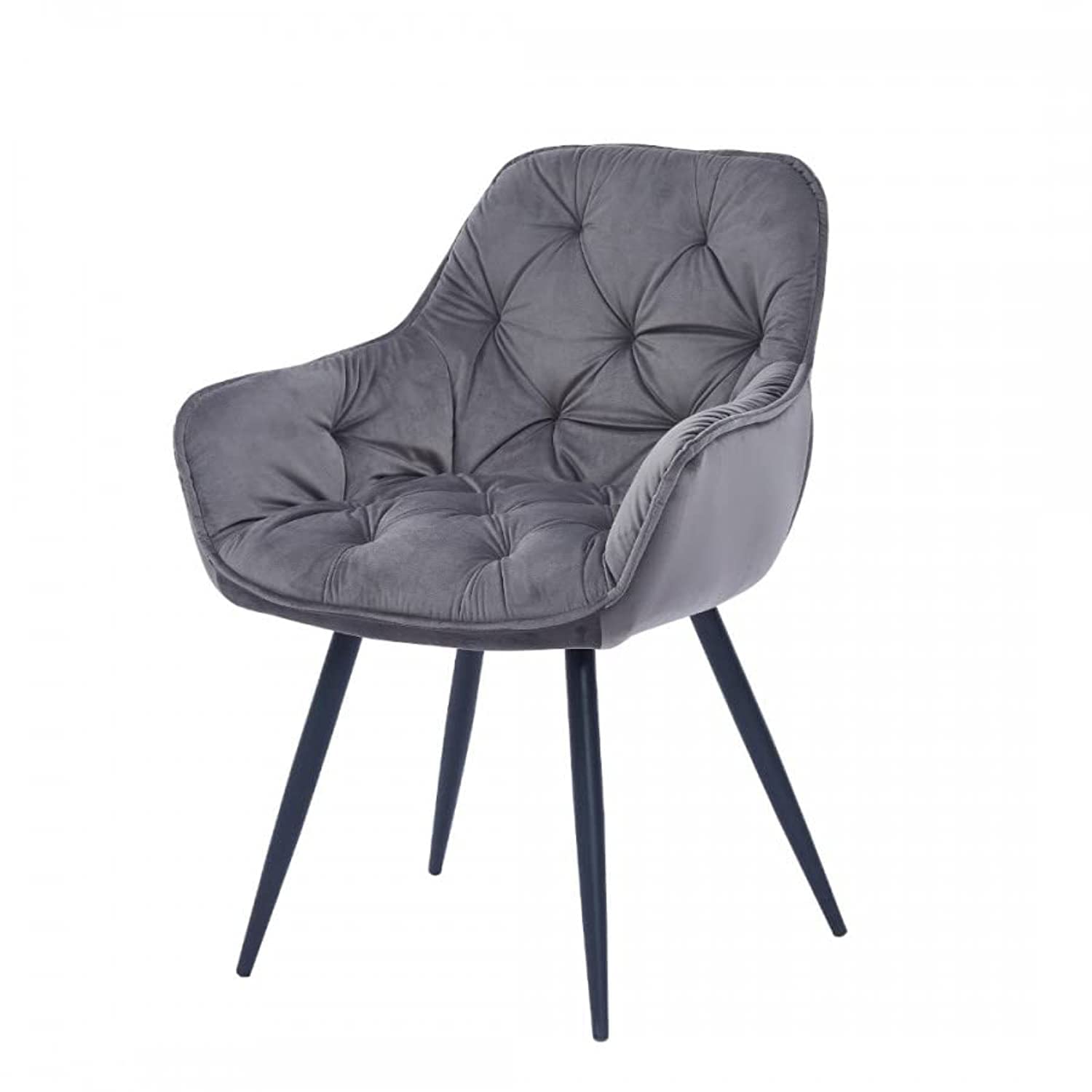 Umatou Velvet Living Room Chair Dining Room Fabric Chair With Black Legs For Restaurant Hotel and Office Visitor… (Grey)