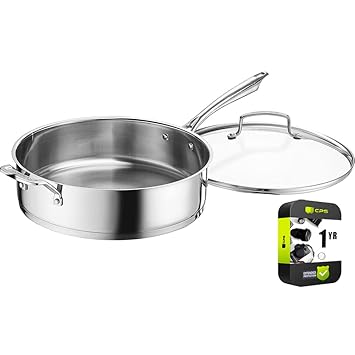 Cuisinart 89336-30H Professional Series Cookware 6 Quart Saute Pan With Helper Handle And Cover Bundle With 1 YR CPS Enhanced Protection Pack