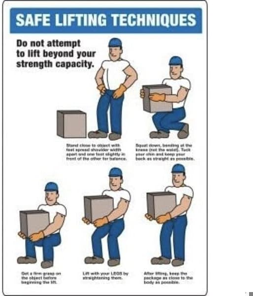 SAFETY SIGN SAFE LIFTING TECHNIQUES, Mfr: MGNF512XL-A