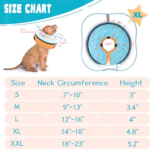 Image of Elevated Inflatable Dog Cone Collar Alternative After Surgery, Dog Donut Collar, Soft Pet Cone to Stop Licking for Small Medium Large Dogs