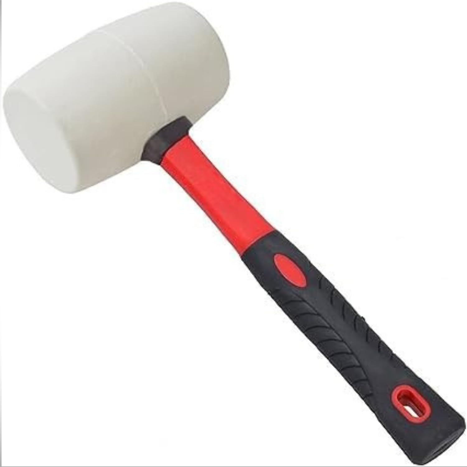 Dunnet Tools 32Oz White Rubber Mallet Heavy Duty White Rubber Mallet 32Oz / 900G With Fibreglass Handle Anti Marking Rubber Mallet Hammer With Tpr Grip Ideal For Tiling, Bricklaying Camping Hammers & Mallets