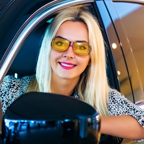 Image of URUMQI Night Vision Driving Glasses Fit Over Eyeglasses for Men Women