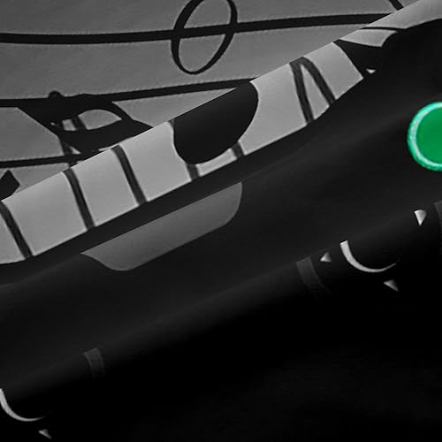 Miniatura 5 de Feelyou Cortinas de videojuegos negro y gris para niños, dormitorio, música, audífonos, notas, cortinas de ventana, para niños, adolescentes,